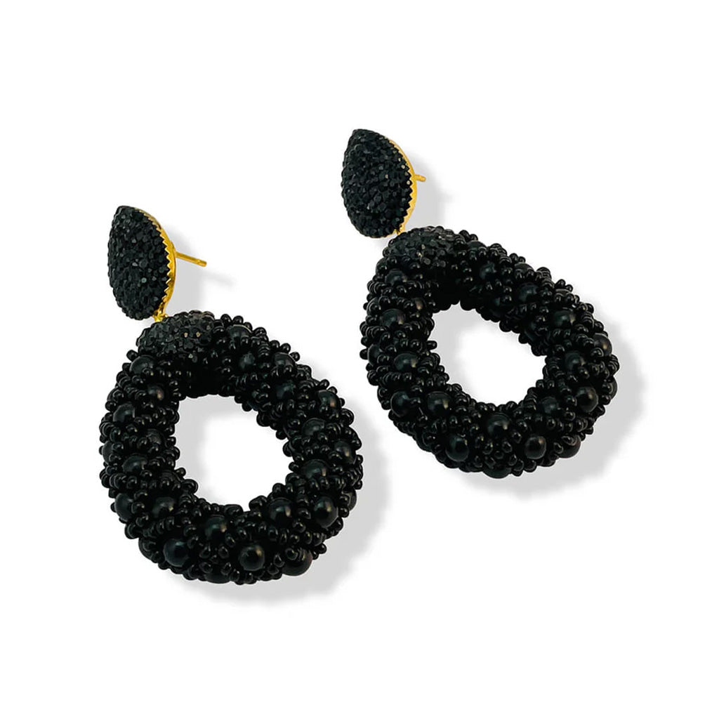 Anya Drop Earrings - Black