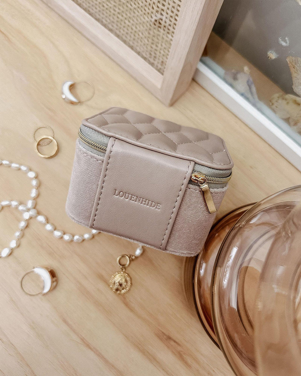 Beau Velvet Jewellery Box - Malt