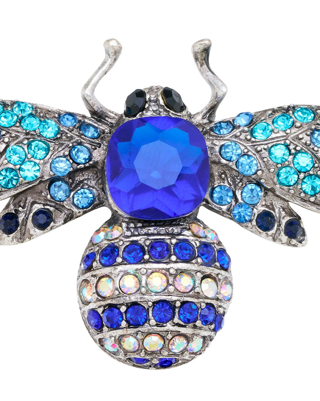 Bee Silver Crystal Brooch