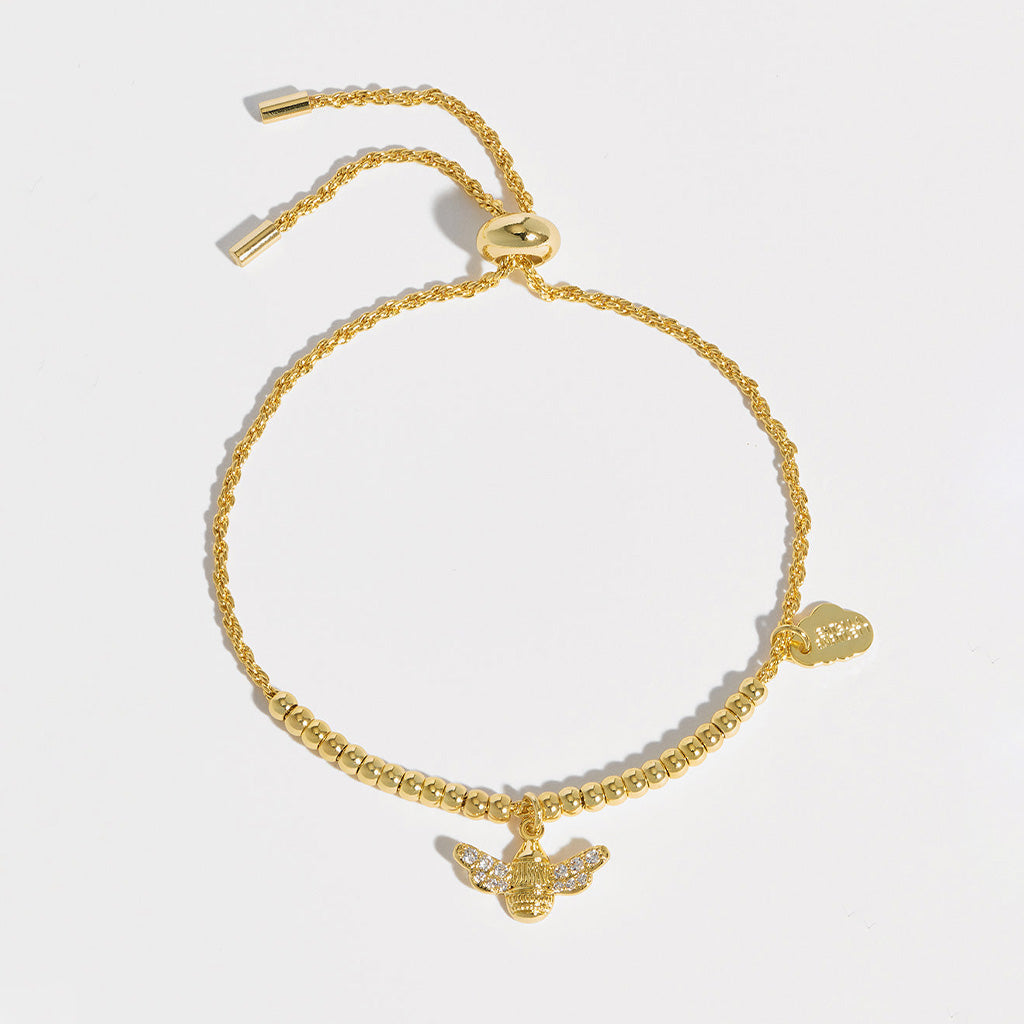 Bee With Sparkle Wings Amelia Bracelet - Gold