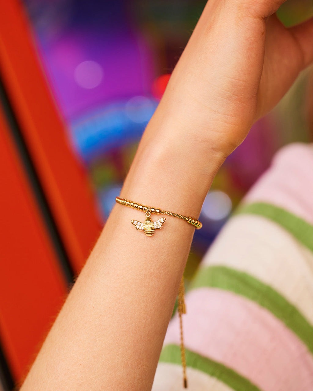 Bee With Sparkle Wings Amelia Bracelet - Gold