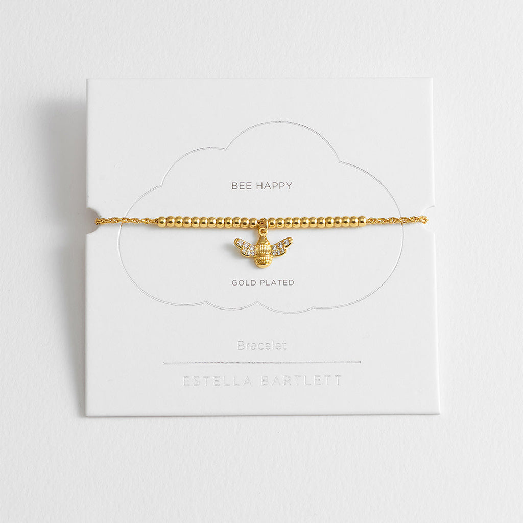 Bee With Sparkle Wings Amelia Bracelet - Gold