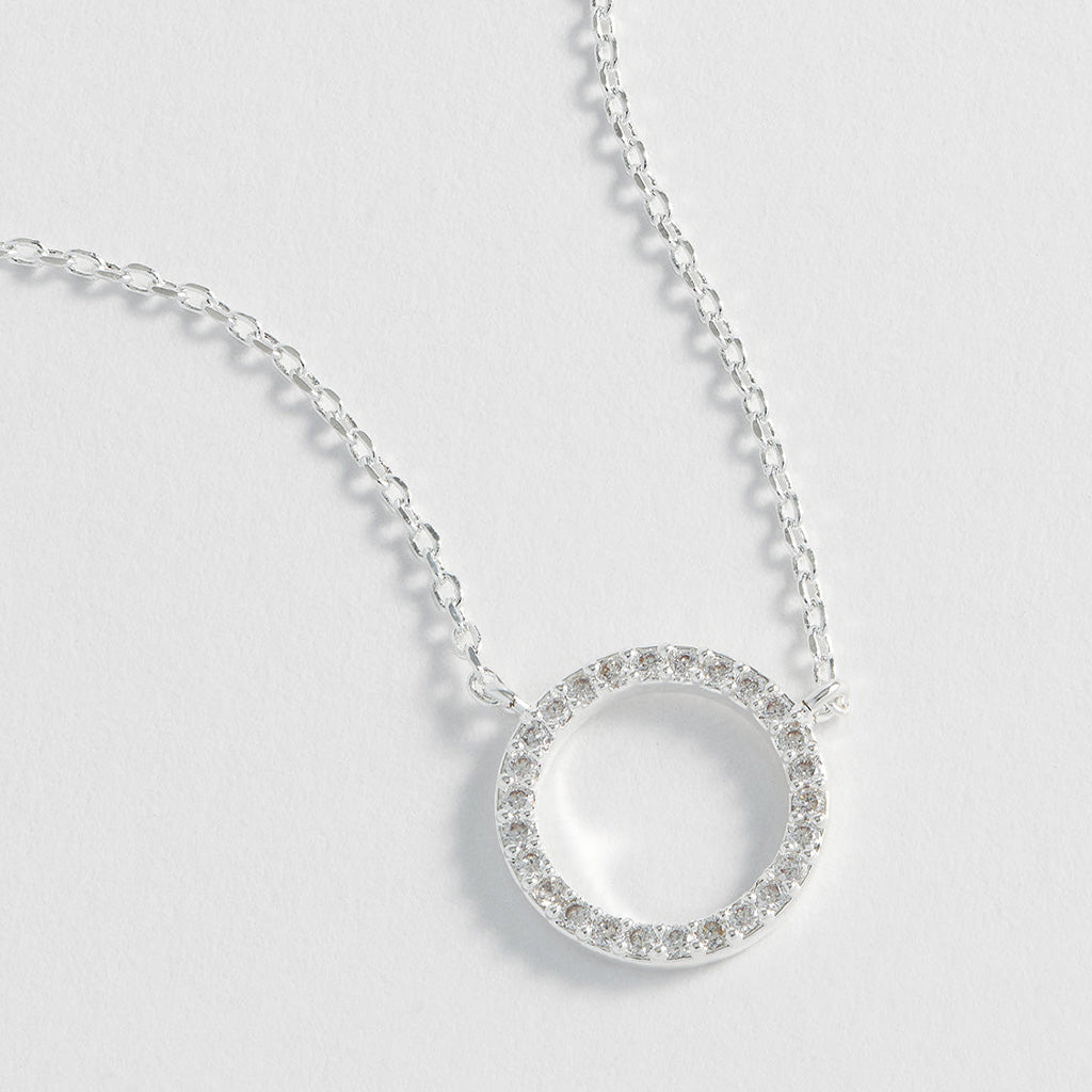 Circle CZ Necklace - Silver