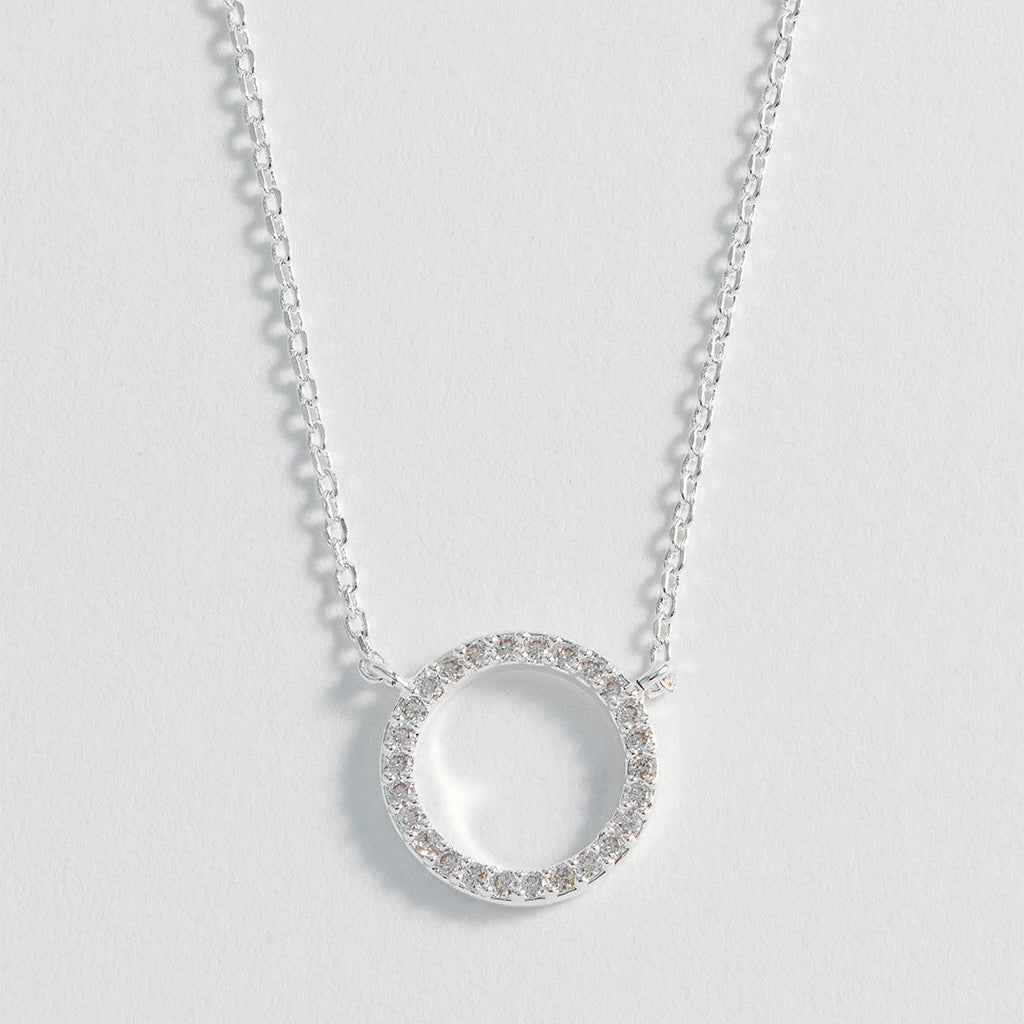 Circle CZ Necklace - Silver
