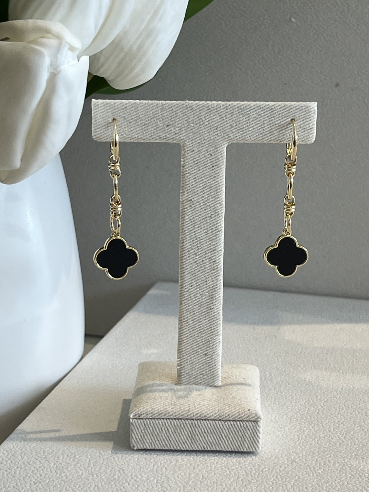 Clementine Hoops Earrings - Black
