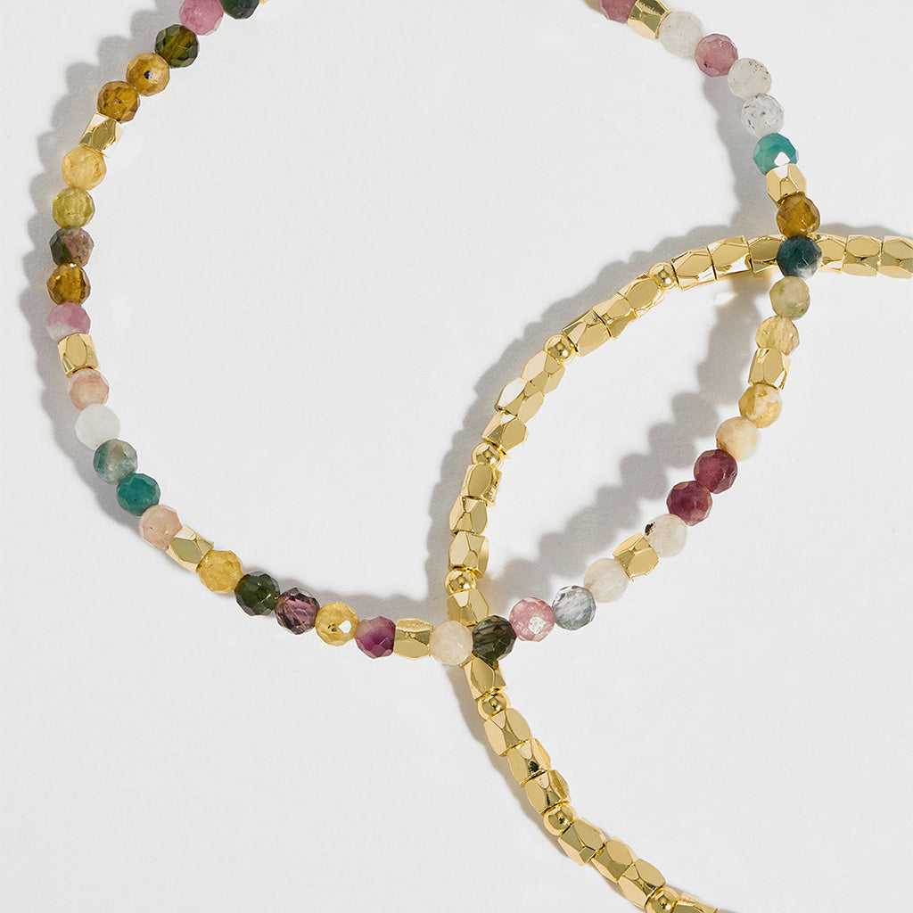 Coco & Tourmaline Gemstone Double Bracelet