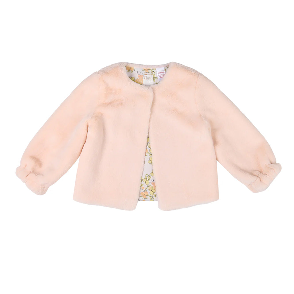 Faux Fur Jacket - Peche Size 5