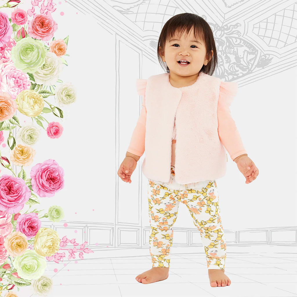 Faux Fur Vest - Peche Size 2