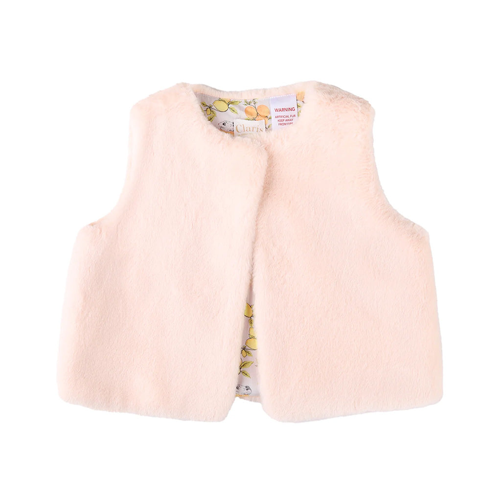 Faux Fur Vest - Peche Size 2
