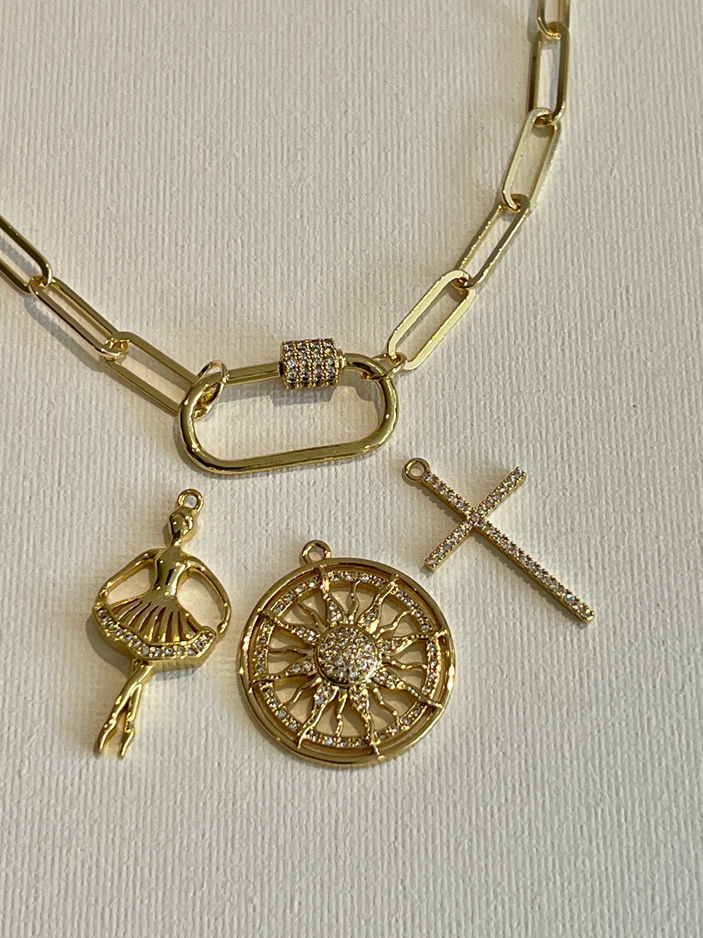 Stella Charm Necklace With Carabiner