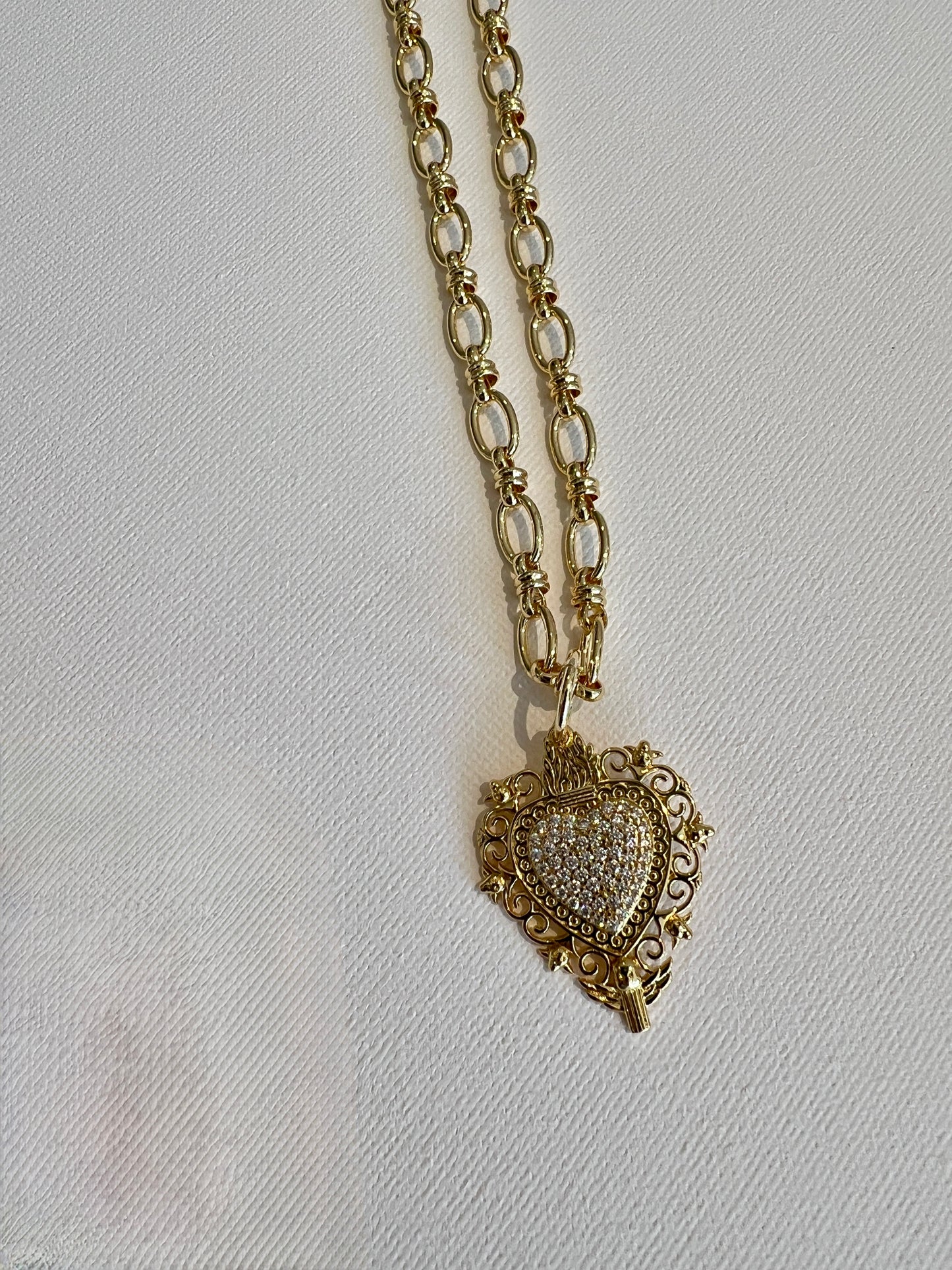 Diamanté Heart Necklace