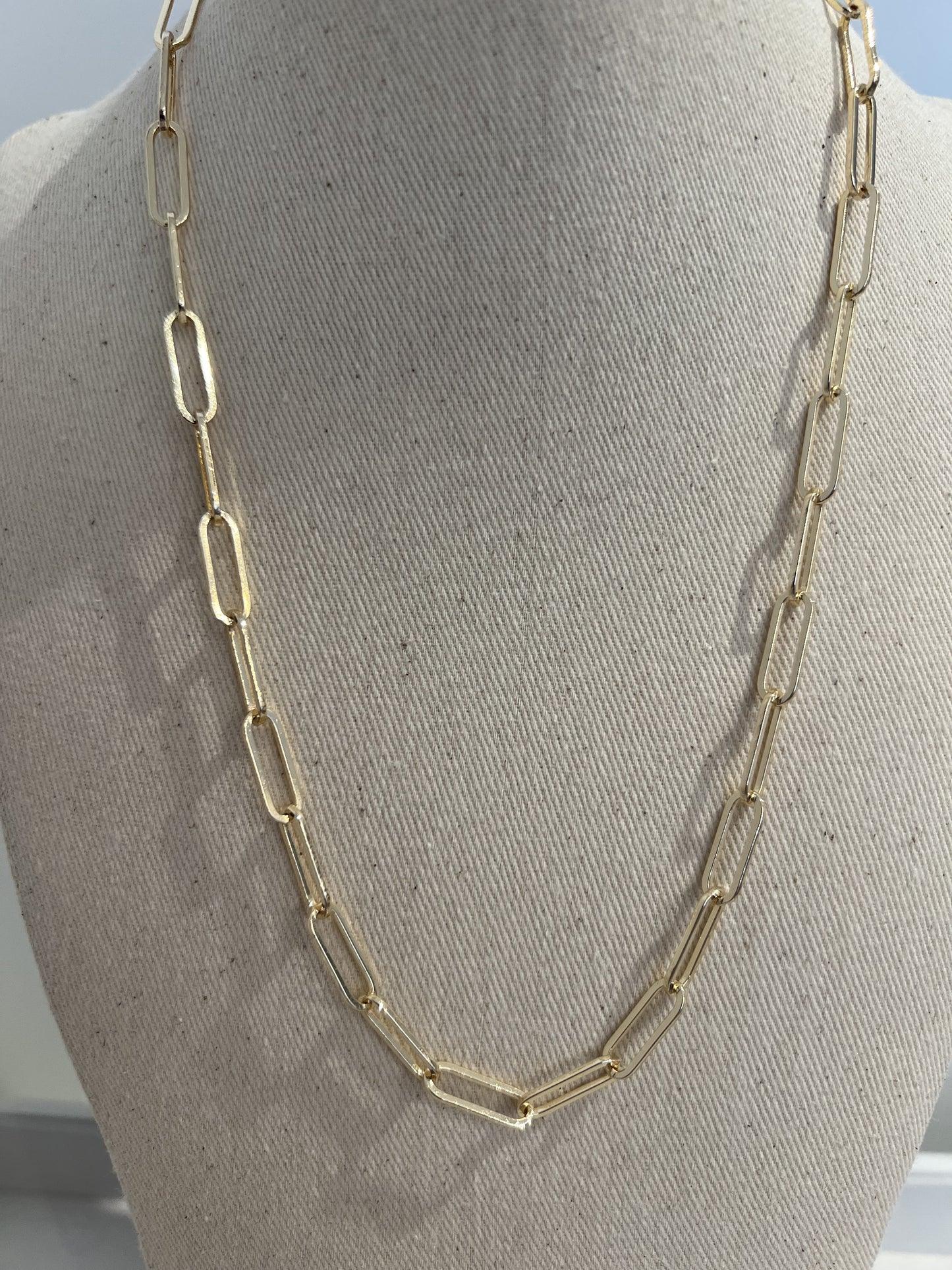 Gold Paperclip Chain Necklace