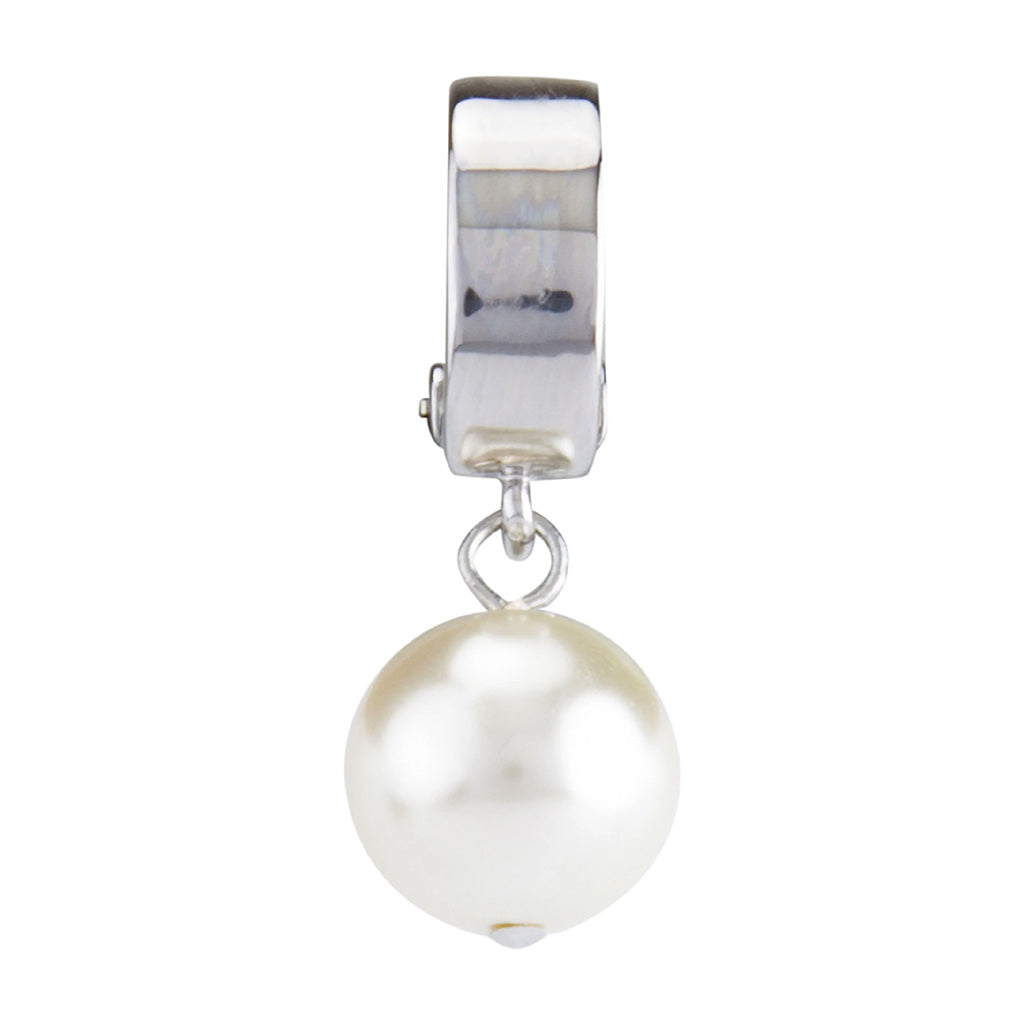 Grace Pearl Drop Clip On Earrings Silver