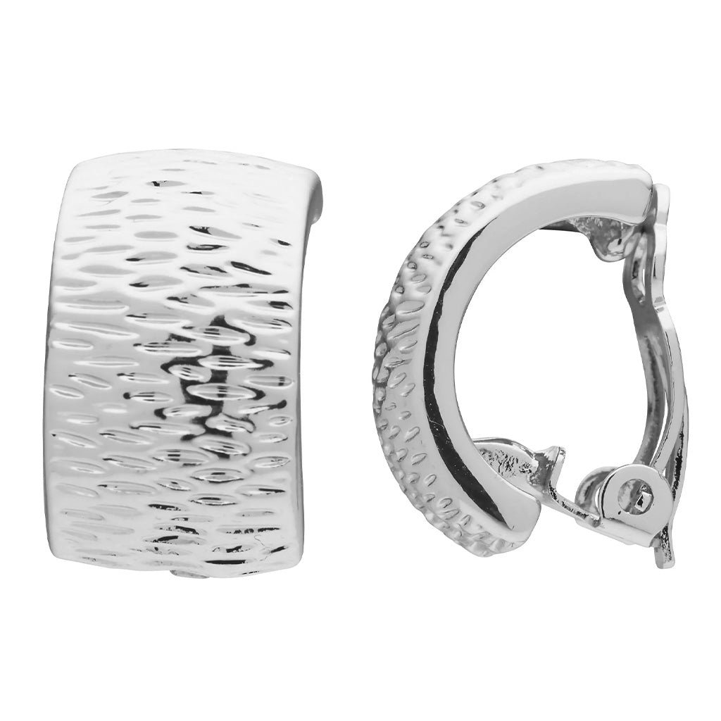 Grainline Curve Clip On Earrings Silver