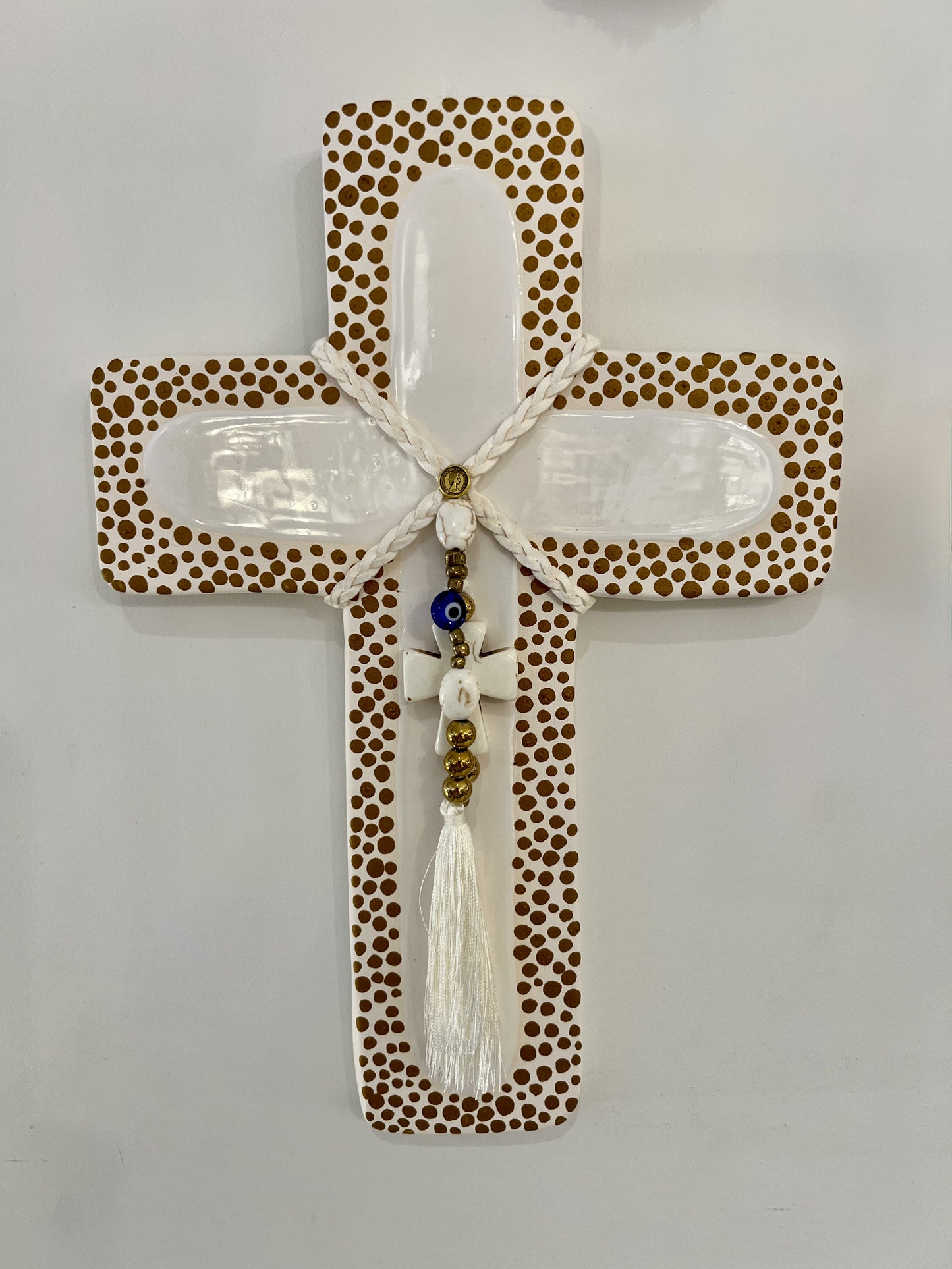 GEORGE AND COLE White Spot Cross - Small
