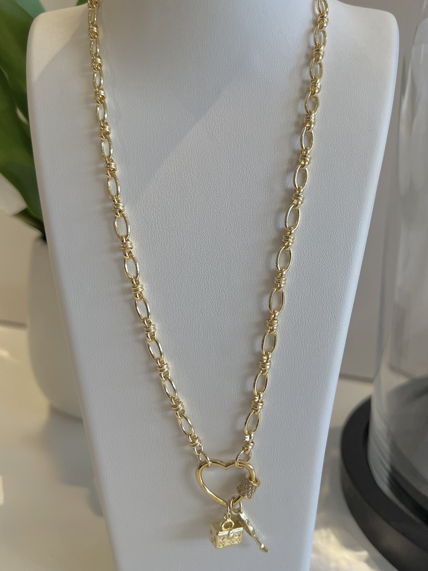 LV Bag Gold Necklace