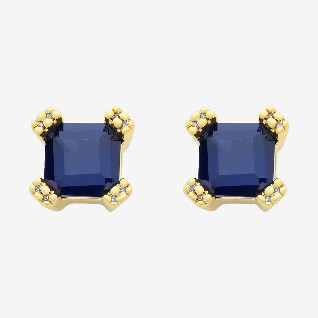 Julianna Gold Blue Stud Earrings