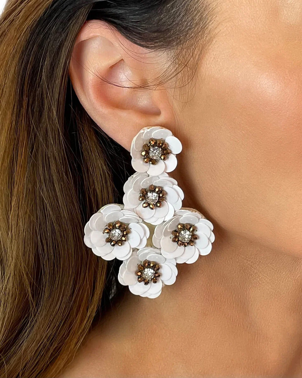 White Milana Earrings