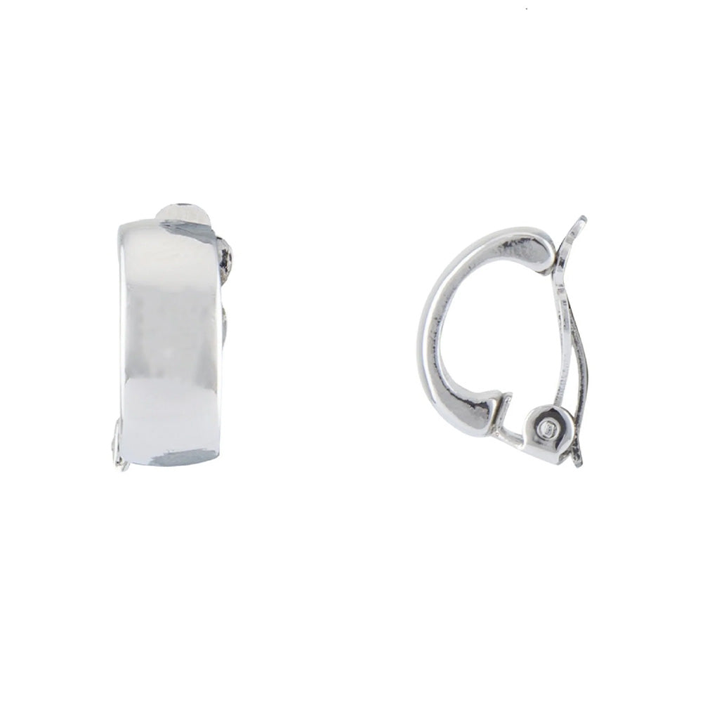 Mini Hoop Silver Clip On Earrings