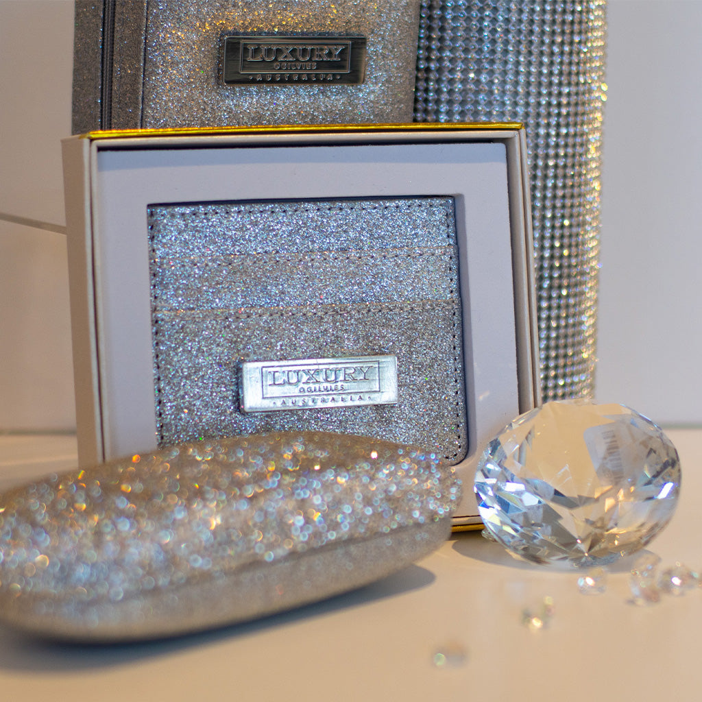 Card Wallet - Glitter Silver