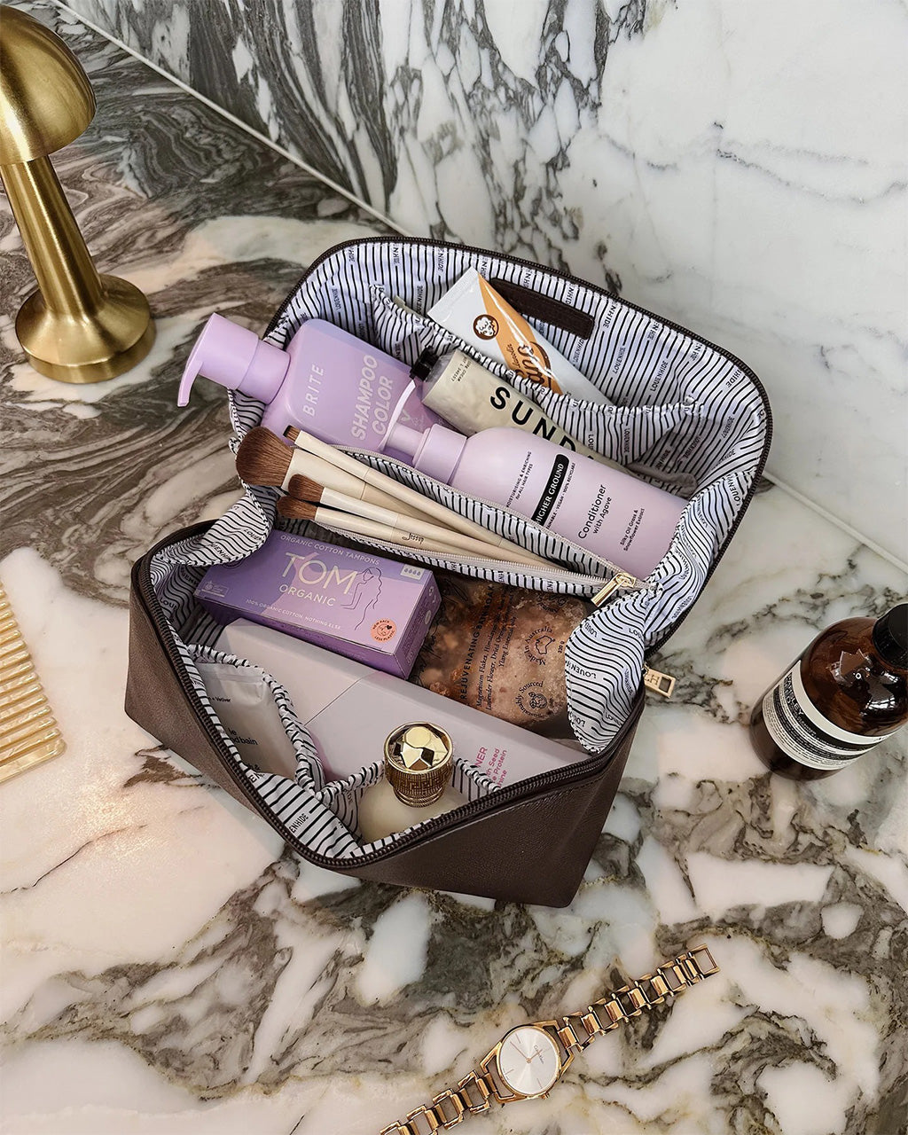 Orion Cosmetic Bag - Chocolate