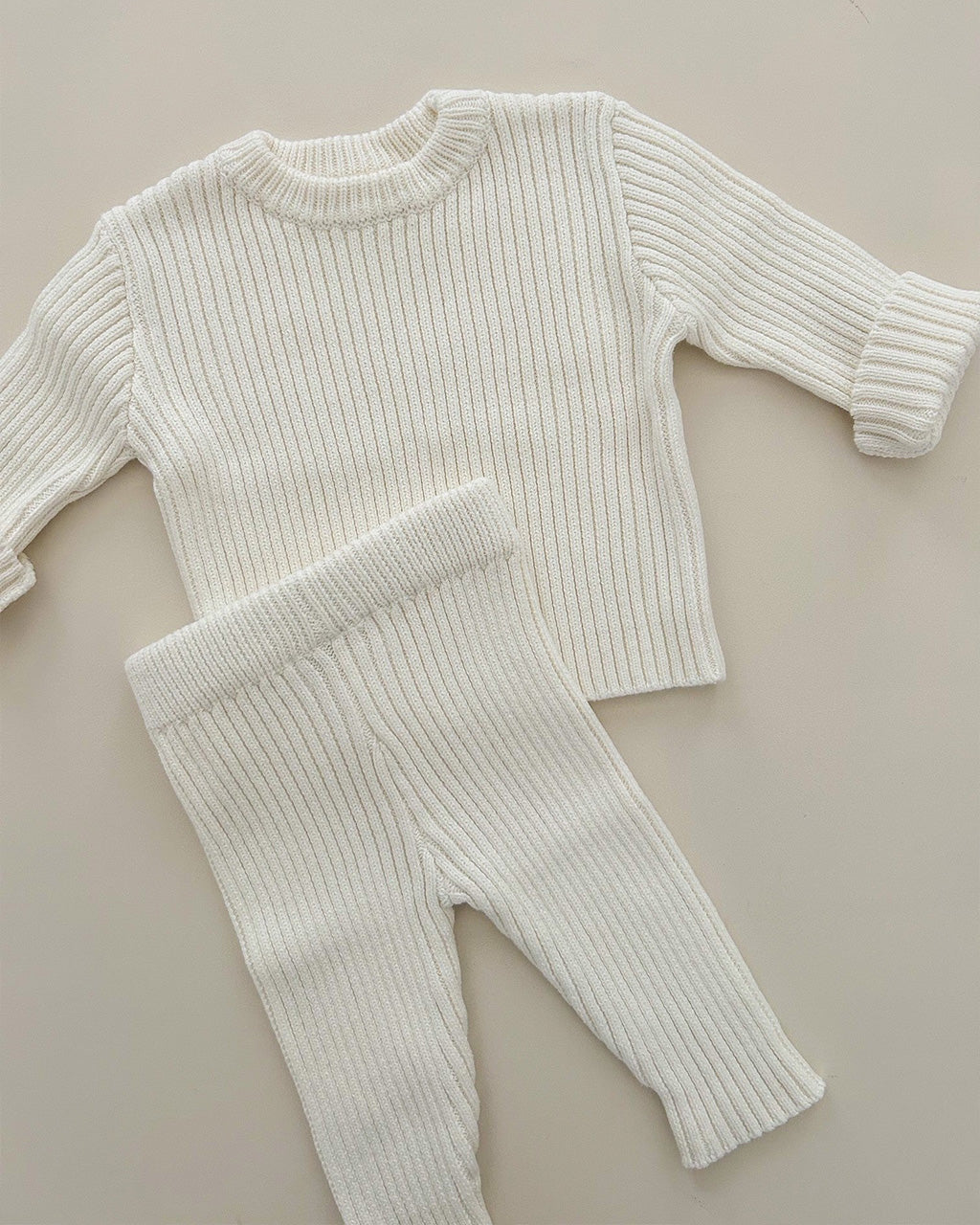 Baby Ribbed Set 0-3 Months Milk