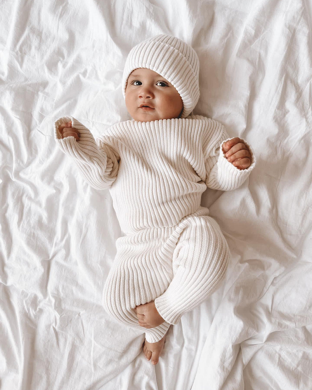 Baby Ribbed Set 0-3 Months Milk