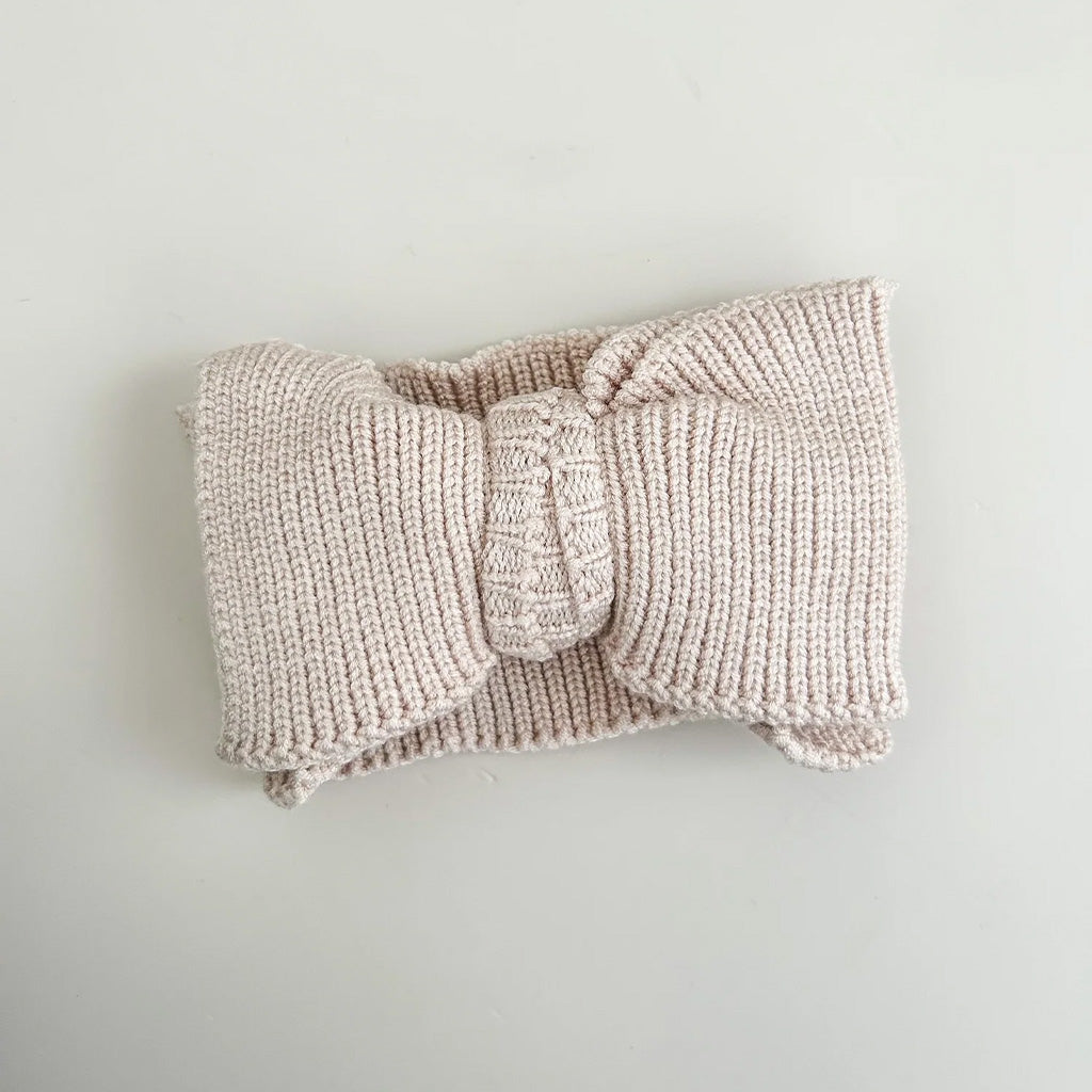 Beige Oversized Baby Bow