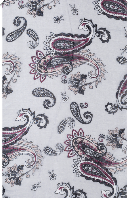 Grey & Black Paisley Scarf