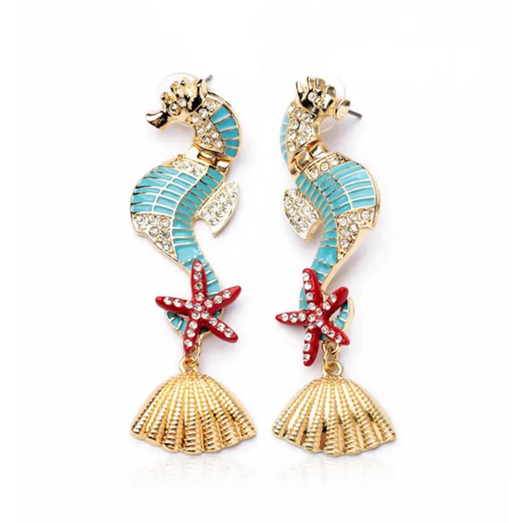 Sea Horse Diamanté Earrings