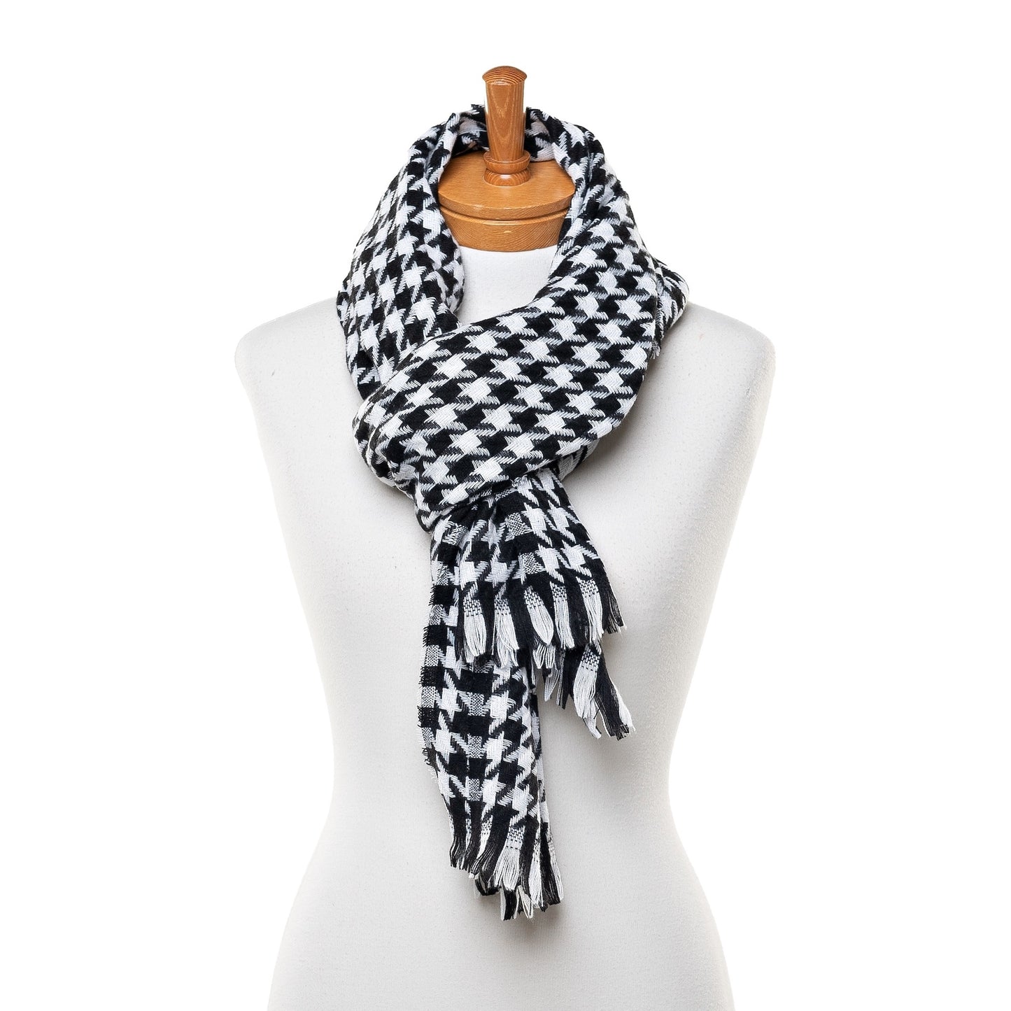 Black Houndstooth Scarf