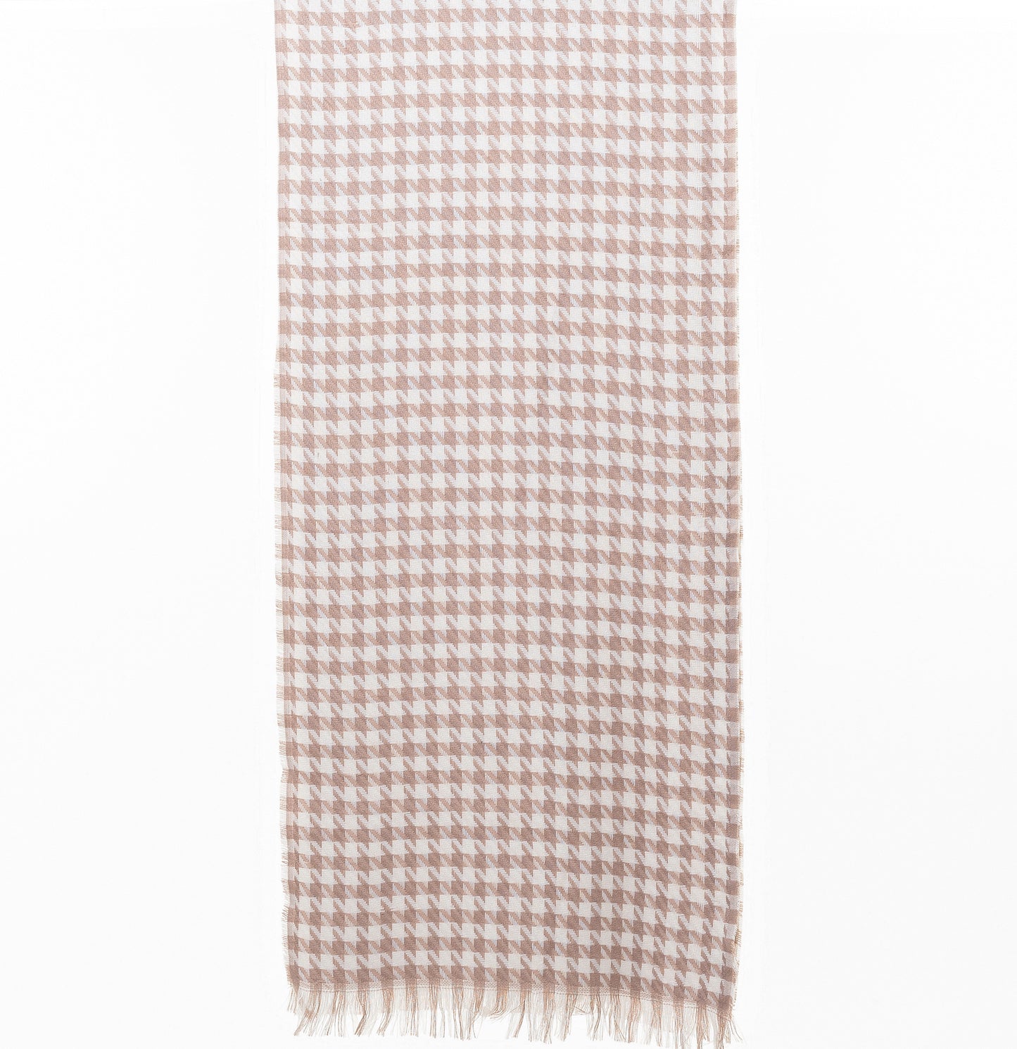 Brown Narrow Houndstooth Scarf/Shawl