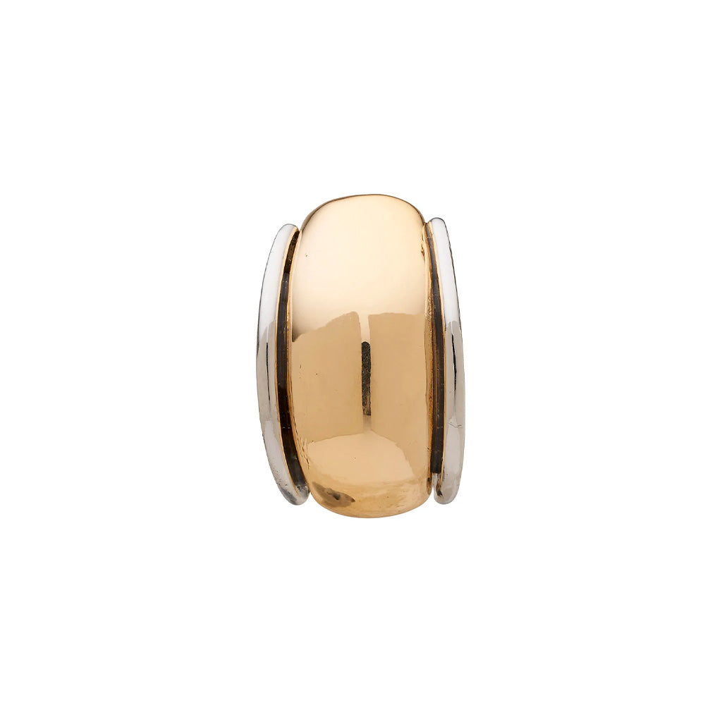 Two Tone Curve Clip On Earrings