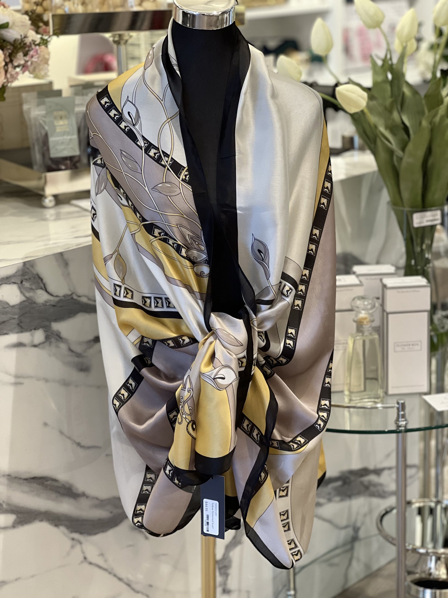 Yellow Patterned Scarf