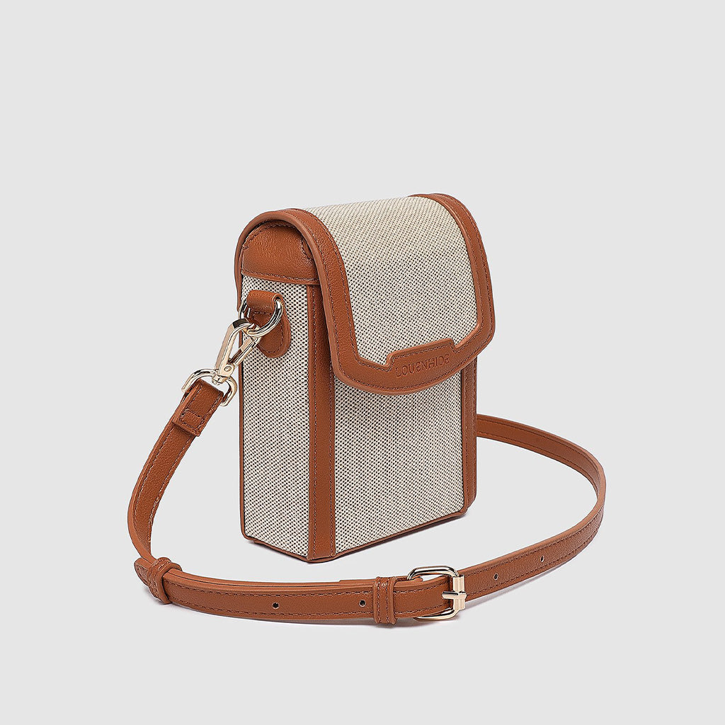 Yoko Canvas Phone Bag - Tan