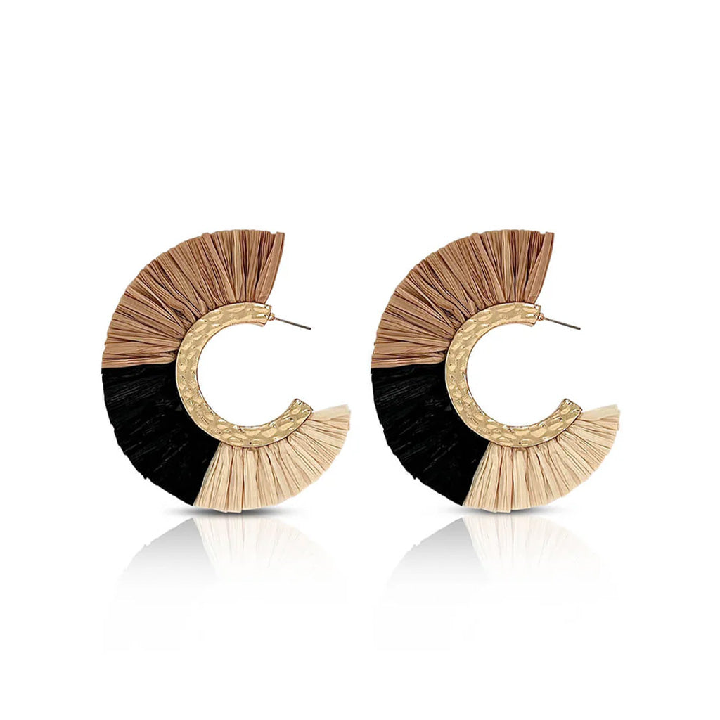 Zanzibar Raffia Hoop Earrings