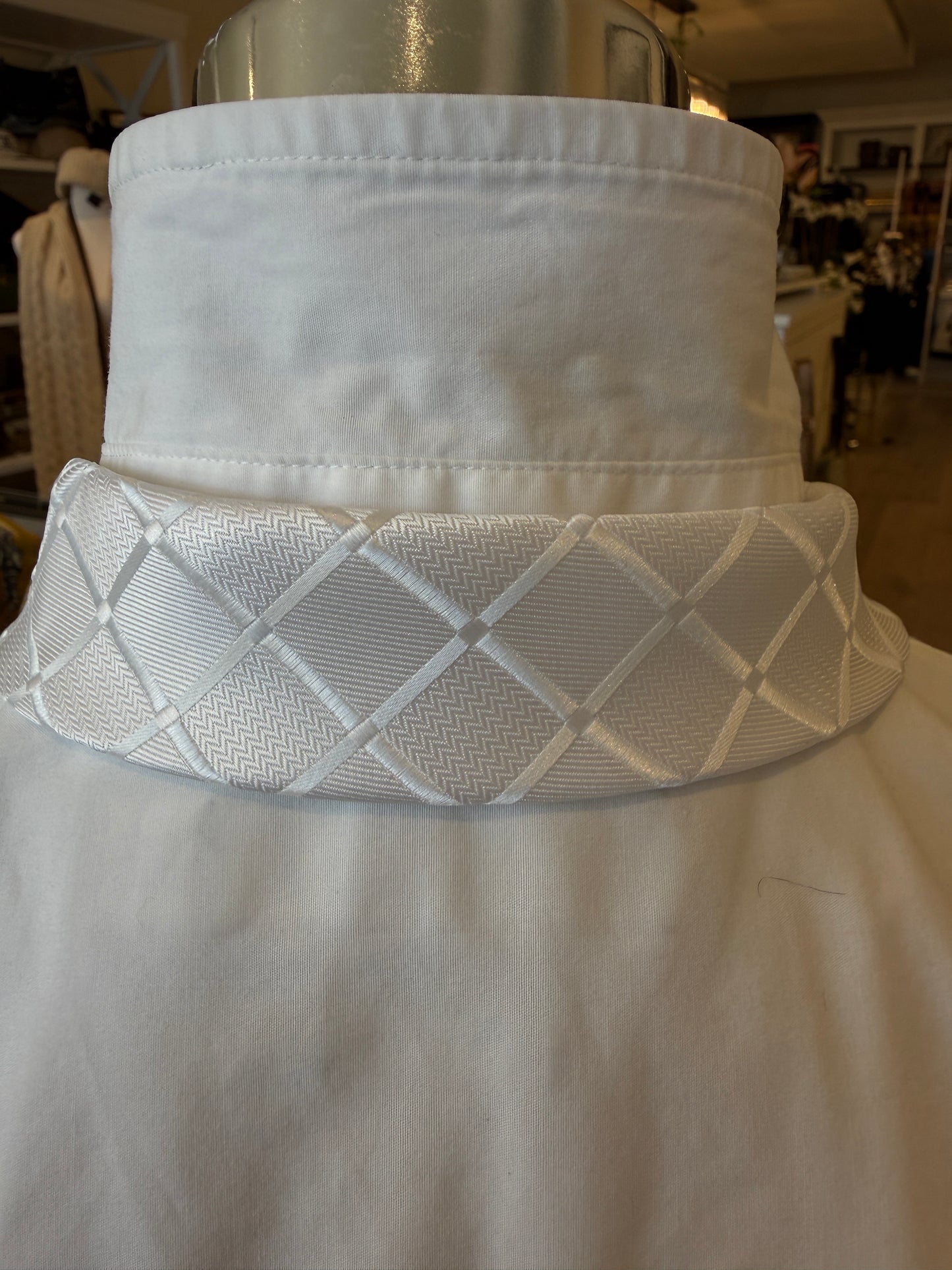 White Tie With Blue And Clear Rhinestones