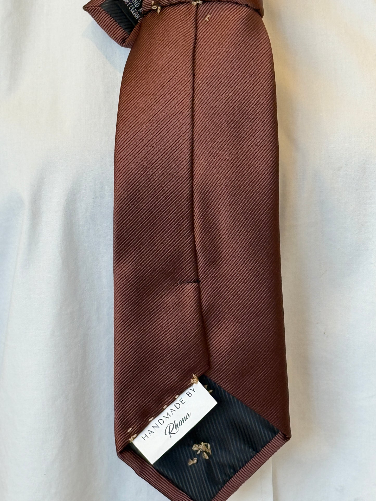 Brown Tie With Red And Gold Brooch