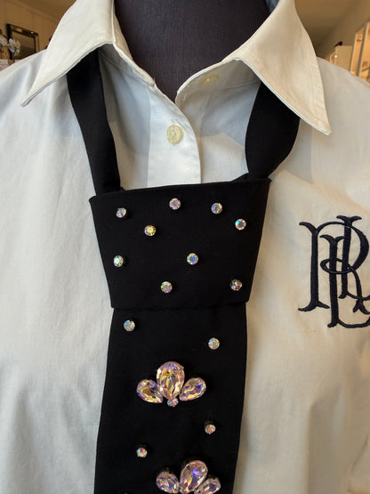 Black Tie With Pink Rhinestones