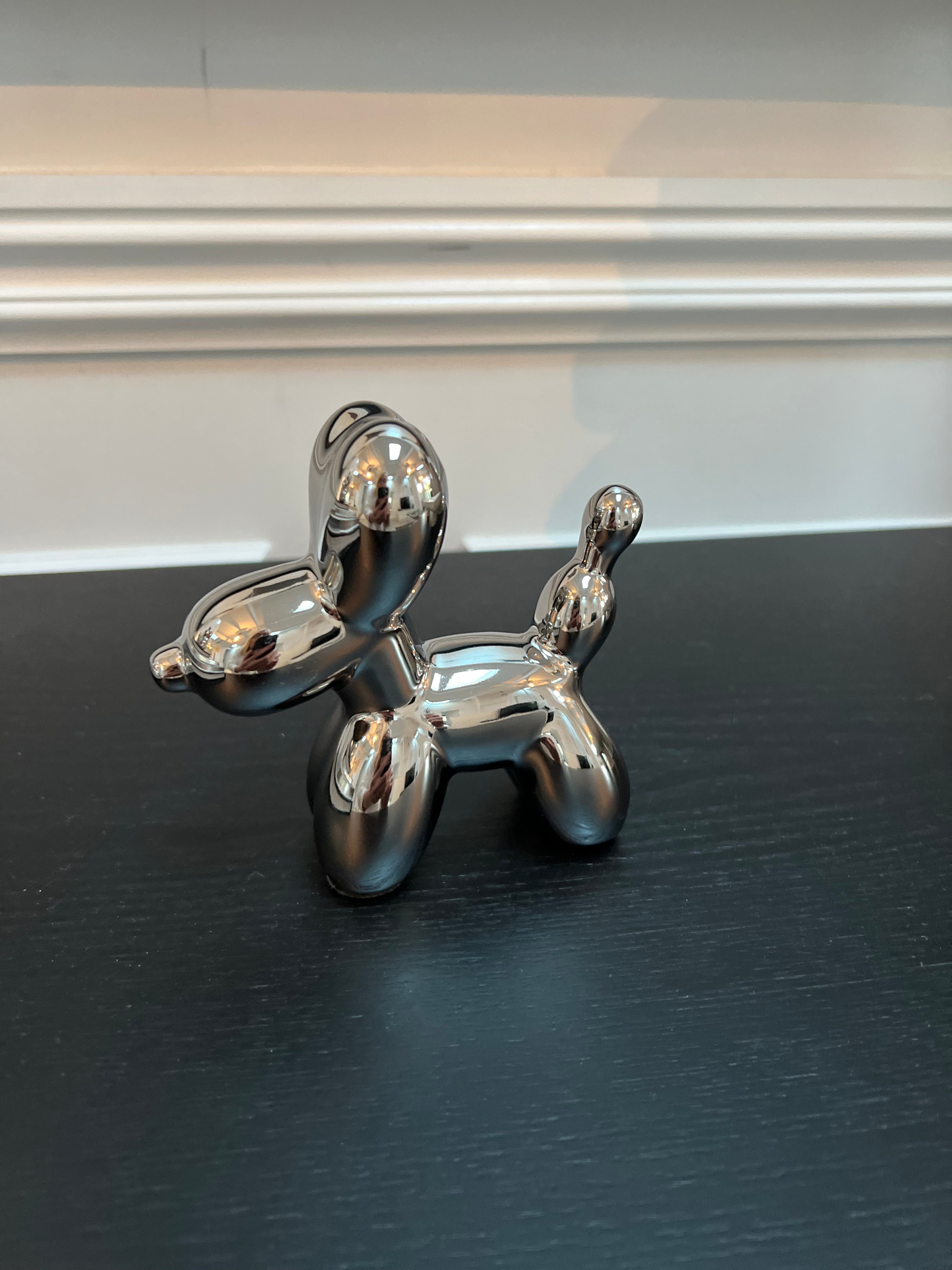 Silver Balloon Dog Figurine Small