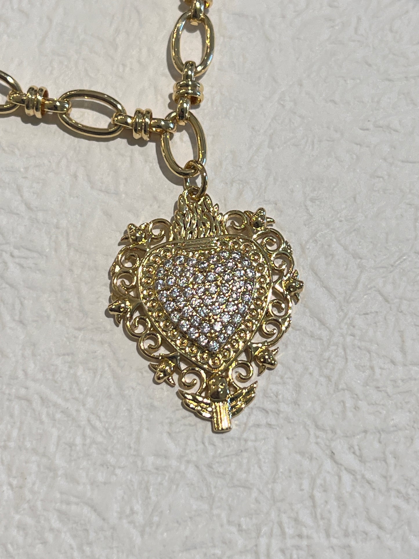 Diamanté Heart Necklace