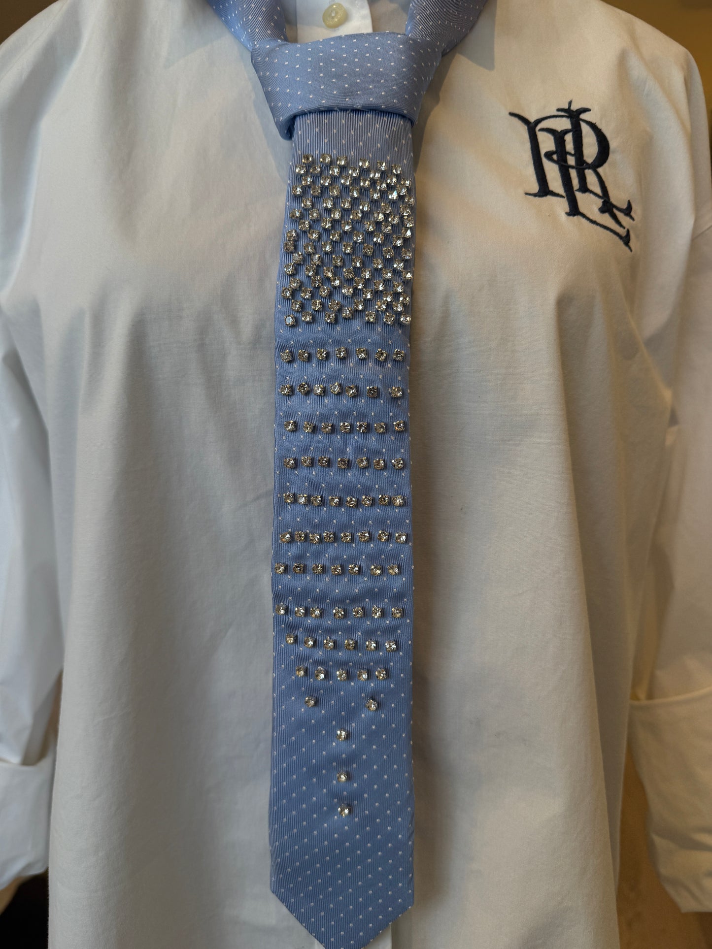 Blue Tie With Diamentes