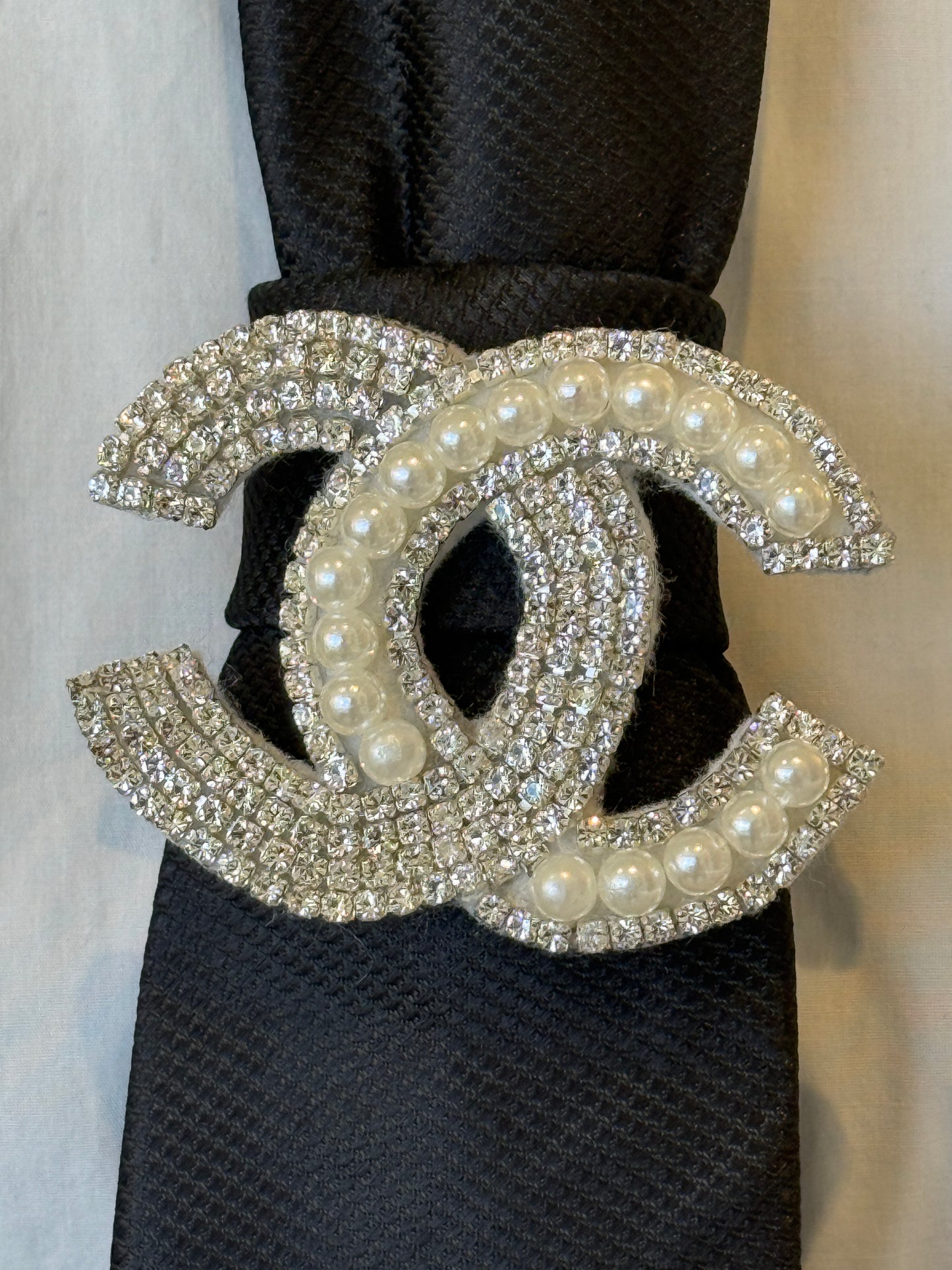 Black Tie With Cee Cee  Brooch