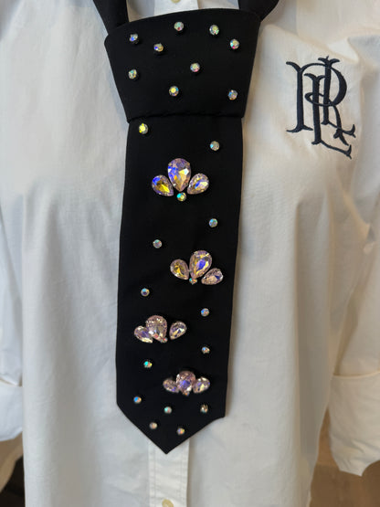 Black Tie With Pink Rhinestones