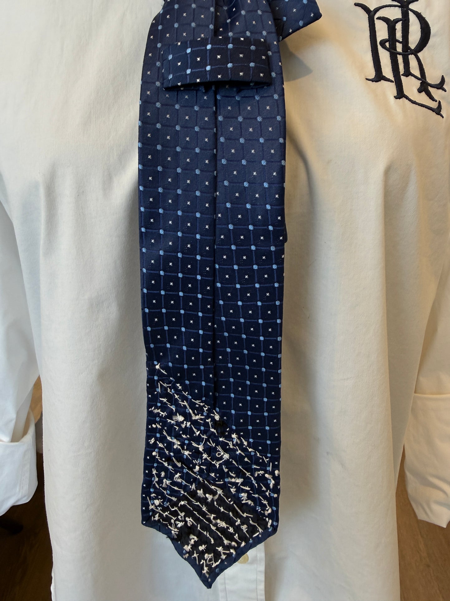 Navy Tie With Pearls & Diamentees