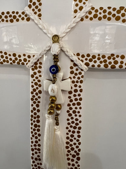 GEORGE AND COLE White Spot Cross - Small