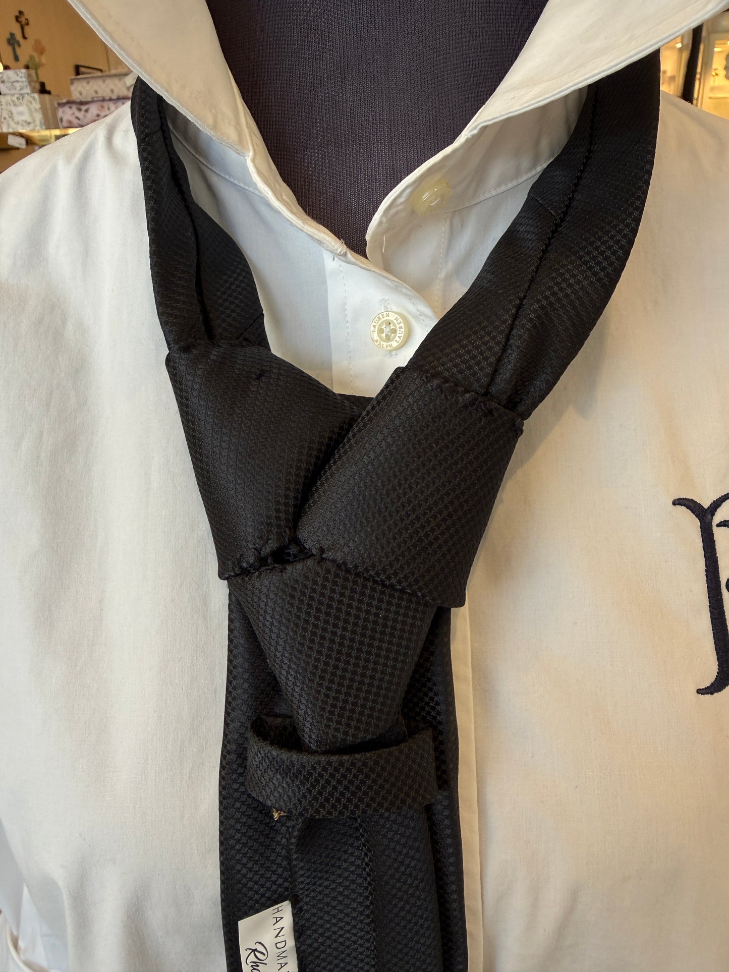 Black Tie With Gold Charms