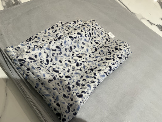 Blue Paisley Silk Scarf