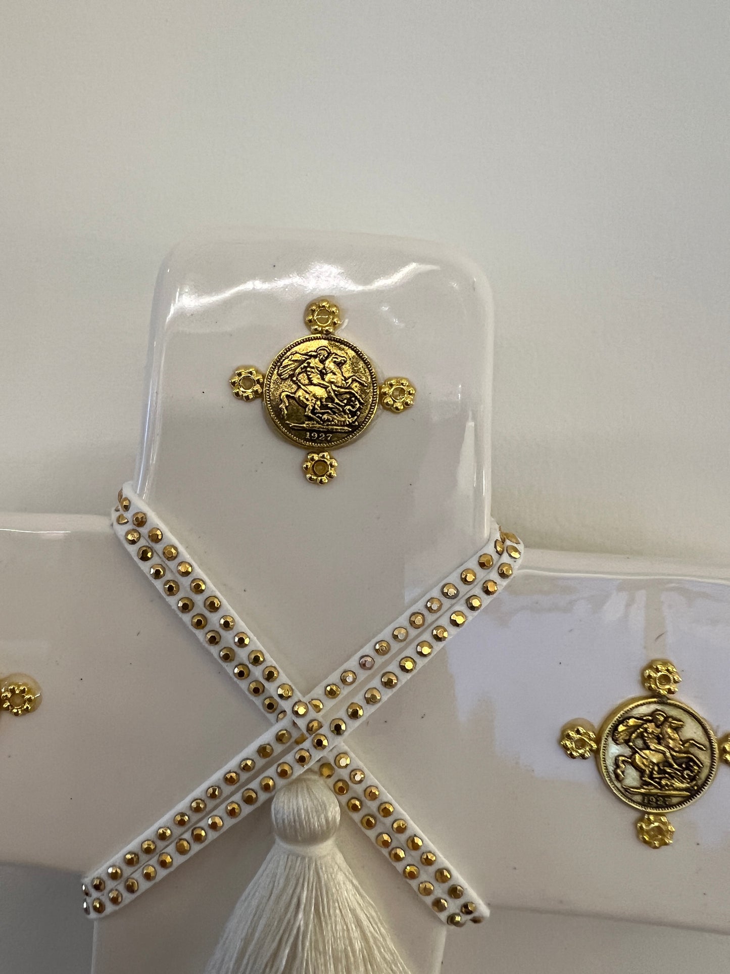 GEORGE AND COLE Saint White Ceramic Cross - Medium