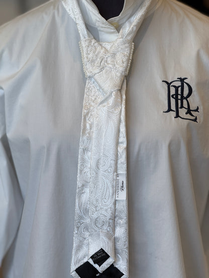 White Tie With Pearls And Rhinestones